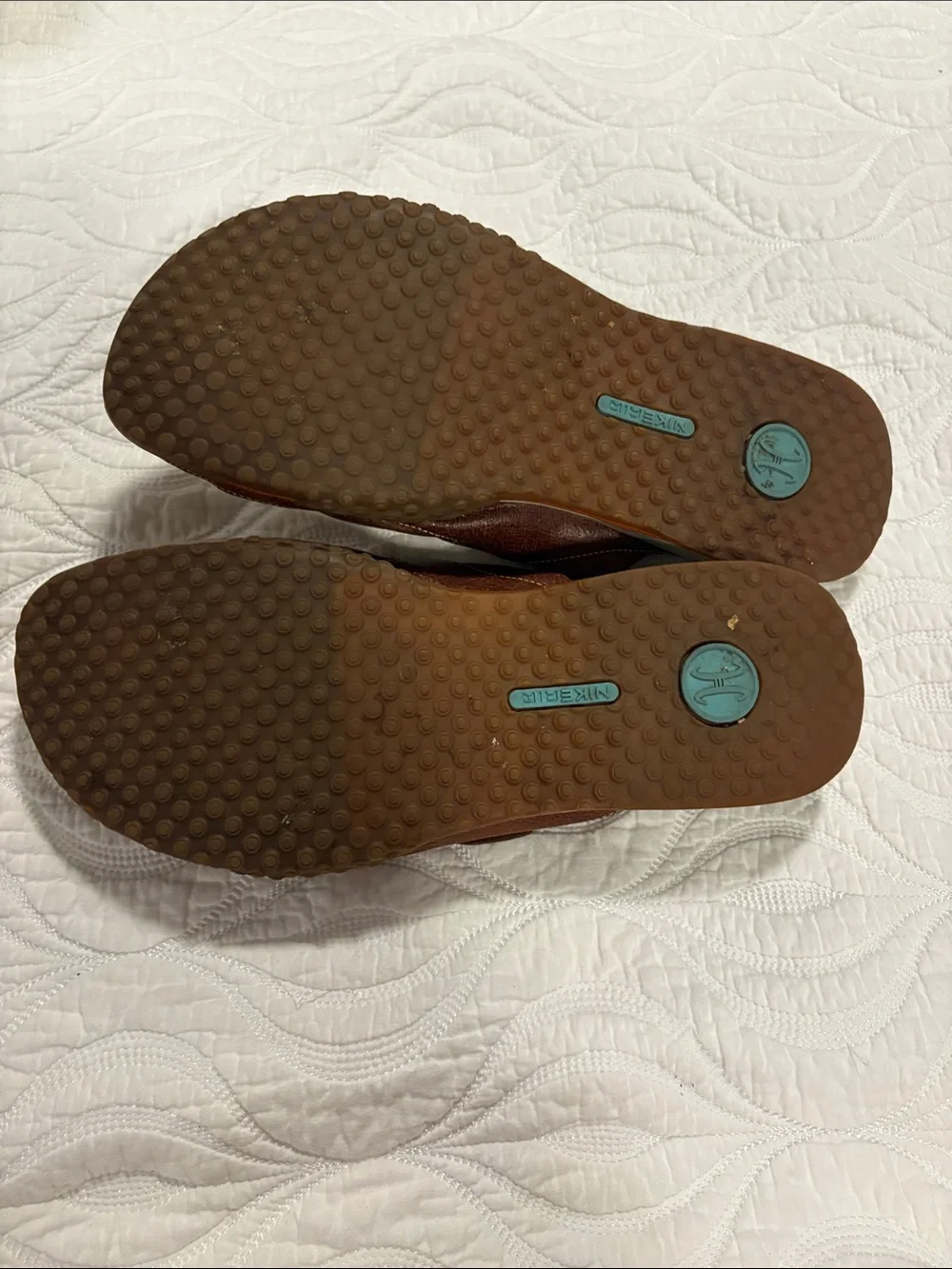 Cole Haan Nike air Men's Two-Tone Brown Leather Slide Sandals